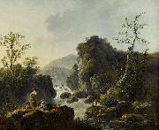 A Mountainous River Landscape Jean-Baptiste Pillement
